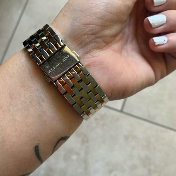 Michael Kors watch, gold, rose gold, and silver main image 5